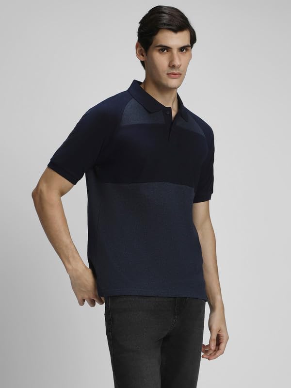 Image of Dennis Lingo Men's Black Cotton Polo Neck Tshirt, Regular Fit Half Sleeve