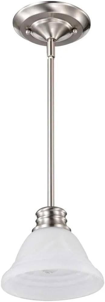 Nuvo Lighting 60/365 Traditional One Light Mini Pendant from Empire Collection in Pwt, Nckl, B/S, Slvr. Finish