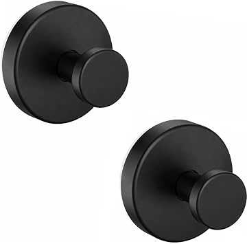 MOTAIPEAK Suction Cup Hooks for Shower,Upgraded Strong Shower Hooks for Inside Shower,Removable Towel Hooks for Bathroom, Glass, Window,Tile,Waterproof & Reusable, No Drilling,Black 2 Pack