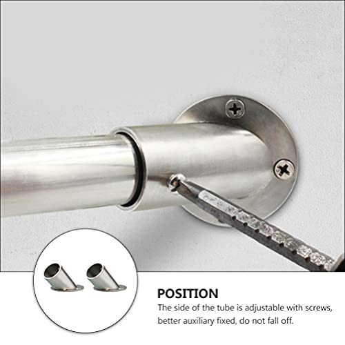 Angoily 2St Schräg flansch Endhalterung für Gardinenstangen Kleiderstangenhalter stainless steel inoxlm vorhang steckdose Flanschhalter Stützhalter Metall Pole Baby