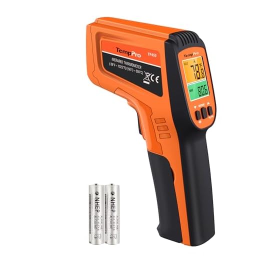 TempPro TP450 2 Laser Temperature Gun for Cooking, 16:1 D:S Ratio Infrared Thermometer Gun for Pizza Oven, Laser Thermometer Gun with Adjustable Emissivity Temp Gun -58 to 1022℉,Gift for Dad Husband