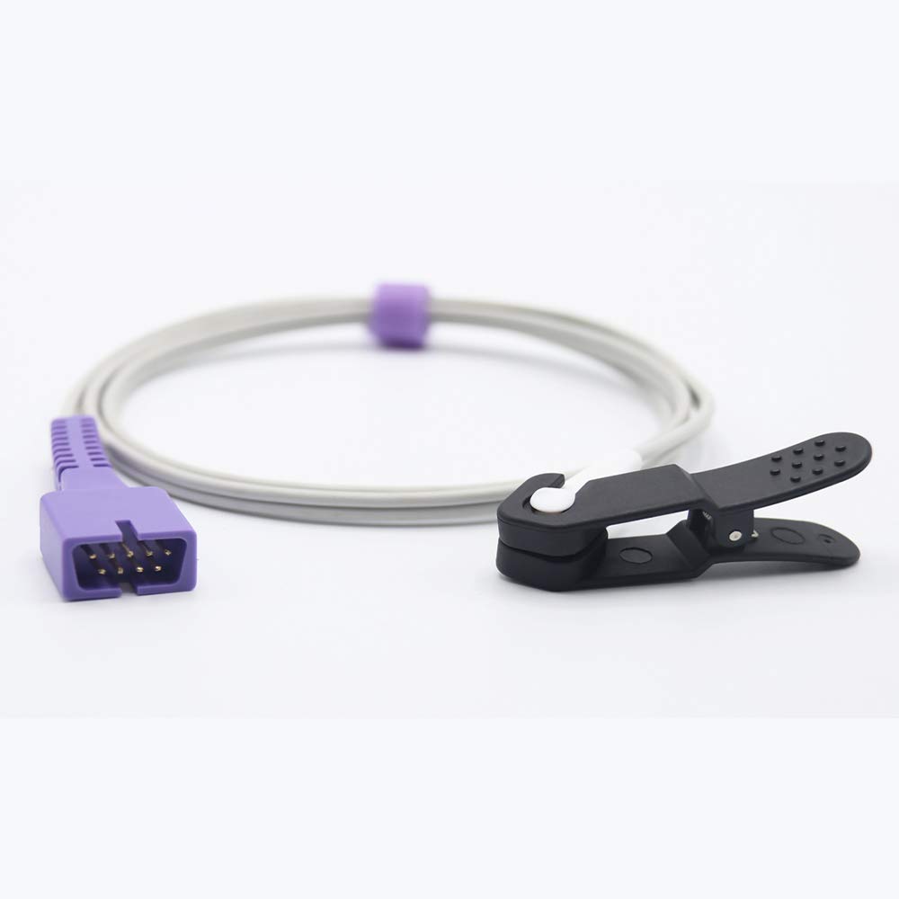 Sino-K Compatible Nellcor N-10 N-100 Veterinary Spo2 Capteur Oreille Langue Animal Clip Datascope 551A 6201 Connecteur 9 broches