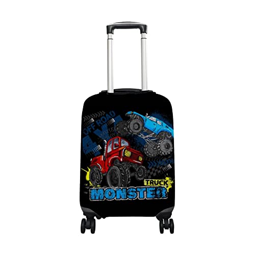 Kuizee Travel Luggage Cover Suitcase Cover Blue Monster Truck Boy Baggag Protector Dustproof Durable Elastic XL Fits 29-32 Inch