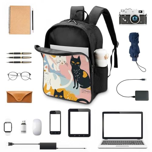 Bolso mochila preescolar primaria de gato 3D para material escolar 4