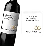 Regalos de compromiso de boda para parejas, etiquetas adhesivas para botellas de vino, regalos recién comprometidos para ella, él, mejor amigo, ideas de regalo, felicitaciones, fiestas, 4 calcomanías