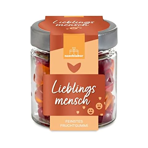 Herz Fruchtgummi Geschenkglas Lieblingsmensch | Geschenk für die Liebsten | Das Mitbringsel für deine Freunde | Herz Gummibärchen | Geschenk zum Valentinstag oder zum Muttertag Cover