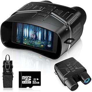 Fvtga Night Vision Goggles - 4K Night Vision Binoculars for Adults, 3'' Large Screen Binoculars can Save Photo and Video with 32GB Memory Card & Rechargeable Lithium Battery