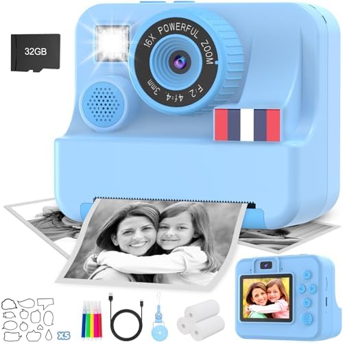 ZONEY Instant Print Camera For Kids, Christmas Birthday Gifts Girls