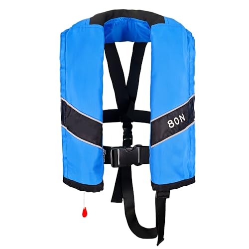 Automatic Inflatable Life Jacket, Preserver PFD for Kids,Life Vest for Kid,Supports Weight up to 160 pounds(YSH725) (Blue)