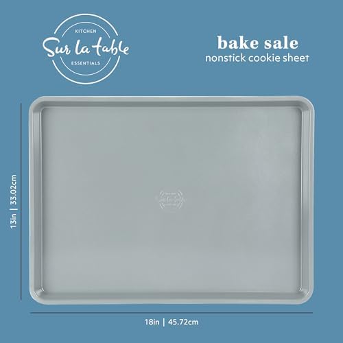 Sur La Table Kitchen Essentials Bake Sale Large 18 X 13 Inch PFA Free Ceramic Nonstick Cookie/Baking Sheet - Linen White