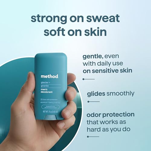 method Men's Deodorant Stick, Glacier + Granite, for Sensitive Skin, 2.65oz - image 7