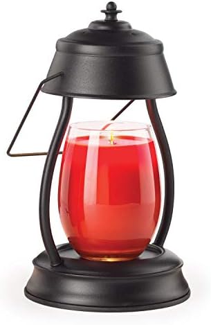 CANDLE WARMERS ETC Hurricane Candle Warmer Lantern for Top-Down Candle Melting, Black