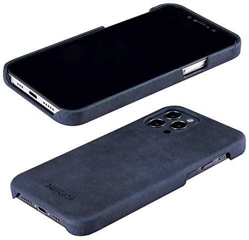 Étui en cuir véritable iPhone 12 Pro Max Suncase bleu galet premium - 4