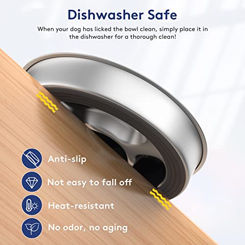 Aiperro Stainless Steel Non Slip Slow Feeder Dog Bowl, 4 Cups Metal Dog Food Bowls For Medium And Large Dogs, Fun Bloat Stop Pet Bowl Dog Water Bowl For Fast Eaters, Slows Down Pets Eating #TOP2