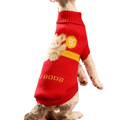 Suéter de inverno de gato – Suéter de malha com estampa animal | Moletom quente para cachorro, suéte