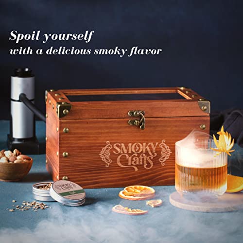 Smoky Crafts Cocktail Smoker Kit - Whiskey Smoker Kit With Smoking Gun, Cocktail Smoker Box And Wood Chips (Apple & Cherry) - Old Fashioned Smoker Kit - Bourbon Smoker Kit #TOP7