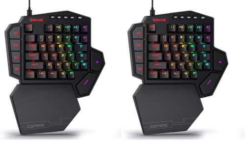 Image of Redragon K585 DITI Wired One-Handed RGB Mechanical Gaming Keyboard, 42 Keys Type-C Professional Gaming Keypad w /Upgraded Hot-Swappable Socket, 7 Onboard Macro Keys & Detachable Wrist Rest (Pack of 2)