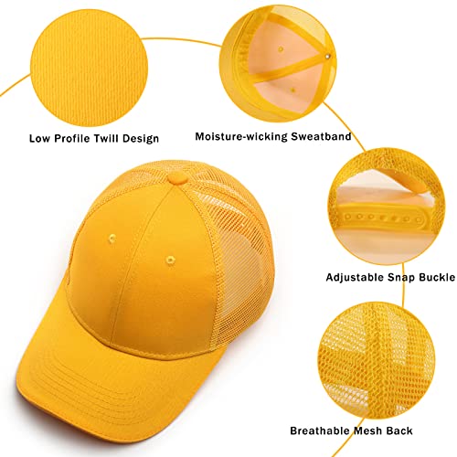 10 Pack Blank Baseball Cap Adjustable Mesh Snapback Trucker Hats Plain Sublimation Hats Sports Golf Sun Hats For Men Women (10 Pack-Black) #TOP2