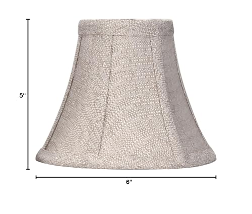 Image of Aspen Creative 30059-2 Small Bell Shape Chandelier Clip-On Lamp Shade Set (2 Pack), Transitional Design in Beige, 6 inch bottom width (3 inch x 6 inch x 5 inch)