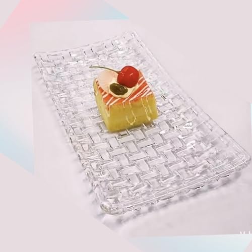 Timoarbe GL2500 Crystal Glass Serving Tray Rectangular 11 Inch thumb #4