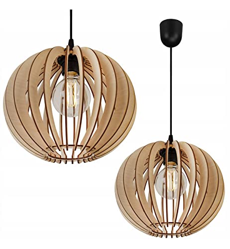 Light-Home Timber Industrieel Pendellamp - Moderne Hanglampe voor Woonkamer, Slaapkamer Eetkamer en Keuken – Hanglamp… - Afbeelding 3