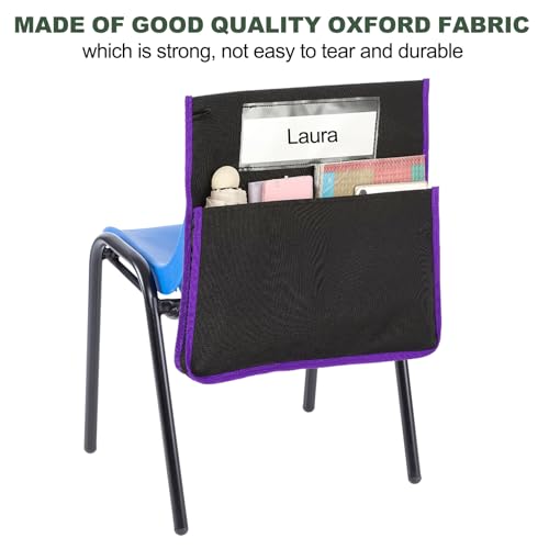 Poche de chaise violette PATIKIL lot de 6 rangements scolaires 42x39 cm - 4