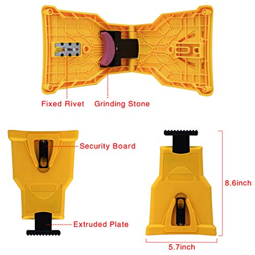 SDMS Chainsaw Sharpener, Portable Chain Saw Blade Teeth Sharpener Work Sharp Fast-Sharpening Stone Grinder Tools Suitable for 14/16/18/20 Inch One/Two Holes Chain Saw Bar