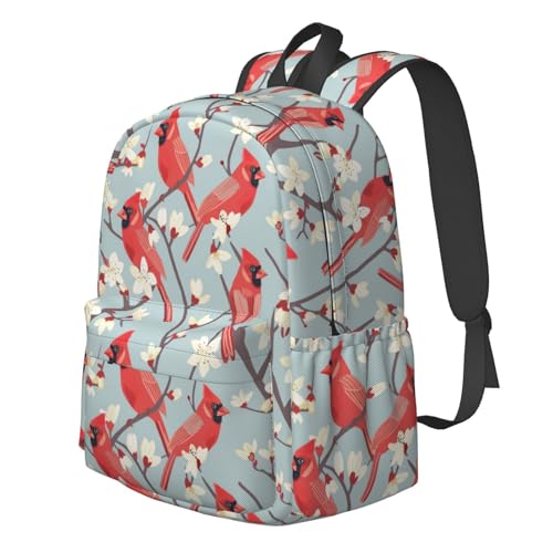 17 Inch Backpack Cardinals And Blooming Cherry Cute Red Panda Laptop Backpack Shoulder Bag School Bookbag Casual Daypack2