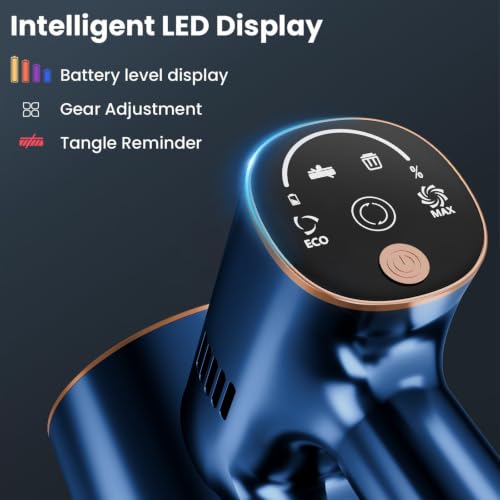 Image of Cordless Stick Vacuum Cleaner - Rechargeable,45Kpa Powerful Suction Vacuum for Home,45Mins Runtime,Detachable Battery,Anti-Tangle, 8 in 1 Lightweight Vacuum for Pet Hair Carpet Hardwood, Blue