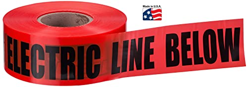Image of Ideal Electrical 42-101 Non-Detectable Underground Caution Buried Electric Line Below Tape, 3 in. x 1, 000 ft., Red