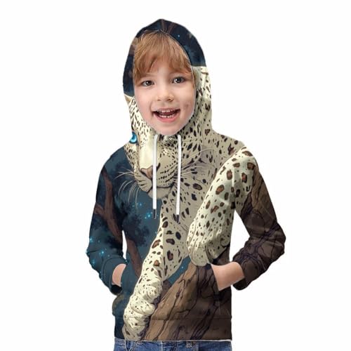 Sweat capuche 3D imprimé léopard vêtement manches longues ado 13-15 ans - 5
