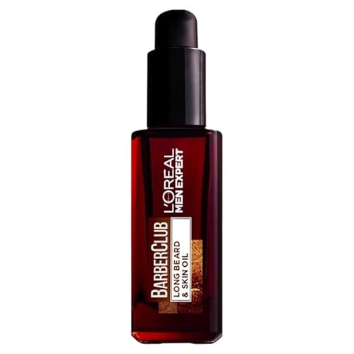 L’Oréal Paris Men Expert Conditioning Beard & Skin Oil 30ml, Barber Club Oil With Cedarwood Essential Oil, Tames, Conditions and Softens Facial Hair