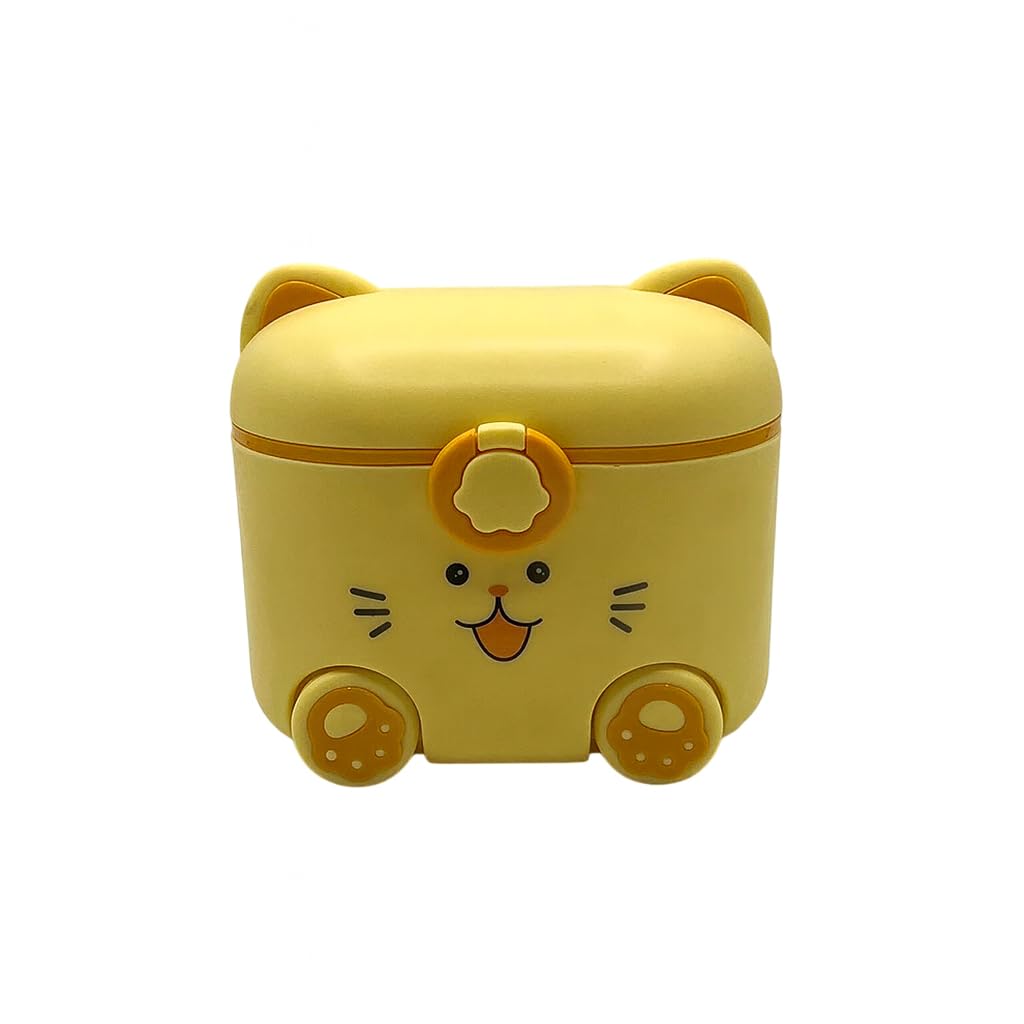 DTR Creation Milk Powder Container – 800ML Airtight Portable Food-Grade Storage Box for Baby Formula, Snacks & Cereals – With Measuring Spoon & Carry Handle (yellow)-image-40