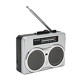 [Eingebautes Mikrofon und Lautsprecher]: Das tragbare Vintage Radio ermöglicht One Touch Aufnahmen über das eingebaute Mikrofon. Verlustfreie Hi Fi Wiedergabe über den eingebauten Lautsprecher, Stereoausgang und Aufnahme von externer Stimme, Radio oder PC Musik auf den Kassettenspieler mit klarer Klangqualität.