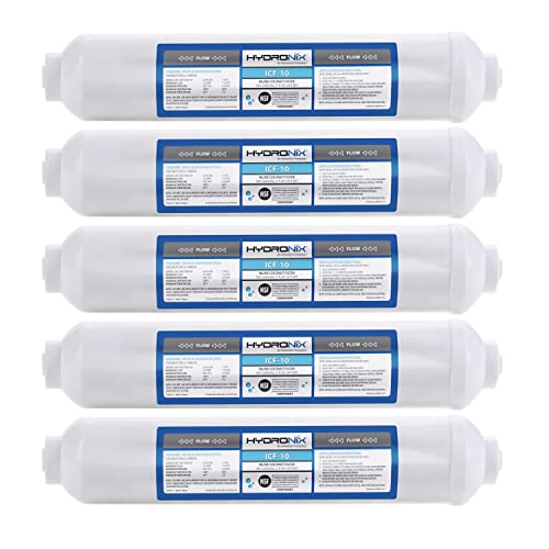 Hydronix 5 Pack Inline Coconut GAC Water Filter