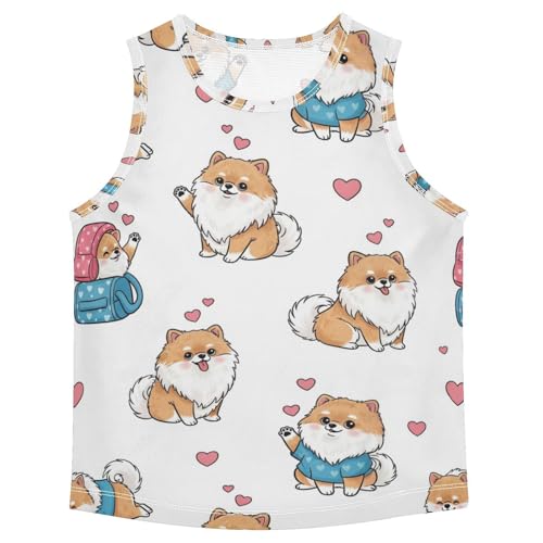 J JOYSAY Valentine Puppy Dog Heart Boys Tank Top Sleeveless Muscle Shirts Quick Dry Workout Sport Active Kids T-Shirts 3-15T