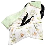 Bebamour Baby Car Seat Blanket Footmuff Universal Baby Blanket for Newborn Baby Swaddle Blanket, Green