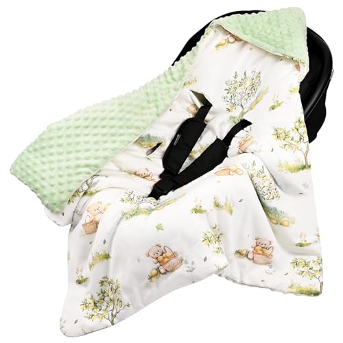 【ベビーアムール】 Bebamour おくるみ 新生児 ベビーお出かけ用品 マルチブランケット ひざかけ 風よけ 防寒用品(グリーン)