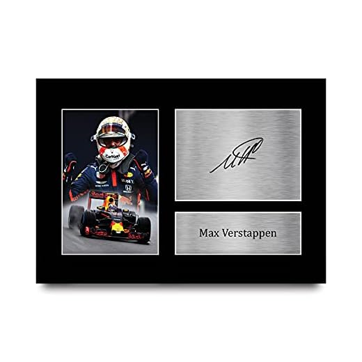 HWC Trading A4 MAX Verstappen Formula 1 Los Regalos Imprimieron La Imagen Firmada del Autógrafo para Los Fanáticos De Las Carreras De La Fórmula 1 De F1