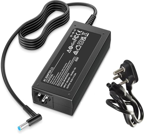 Image of 65W Laptop Charger Blue Tip Compatible with HP EliteBook Charger 840 850 845 830 820 G8 /G7 /G6 /G5 /G4 /G3,ProBook Charger 445 450 430 440 446 455 470 640 650 745 735 725 755 with Power Cord (H /P 65W 3.0)