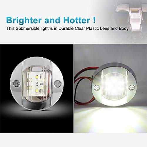 Partsam 1Pcs 3 Inch Round Marine Boat Light White 12 Led Navigation Transom Cabin Cockpit Stern Anchor Light, Ip68 Submersible, Courtesy Deck Light For Pontoon Fishing Boat Kayak Sailboat #TOP7