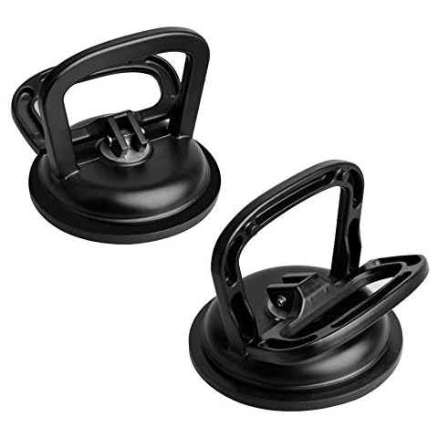 FCHO Glass Suction Cup Heavy Duty Aluminum Vacuum Plate Puller Handle Holder Hooks Duty Galss Lifting/Tile Suction Cup Lifter/Moving Glass/Pad for Lifting (Black, 2Pack) Cover