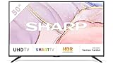 Der 4K UHD TV von SHARP ist der perfekte Fernseher für das Wohnzimmer, Schlafzimmer, die Küche, das Büro oder das Gästezimmer. Das Gerät besticht durch elegantes Design und intuitive Bedienung.