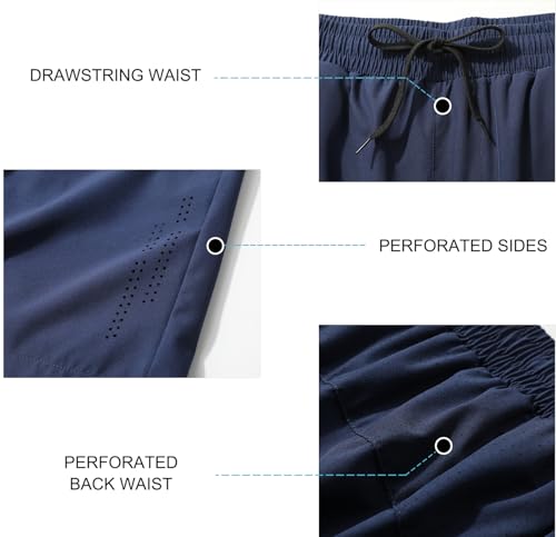 Surenow Men's Athletic Running Shorts Lightweight Gym Workout Shorts with Zipper Pockets Quick Dry Sports Shorts for Men4