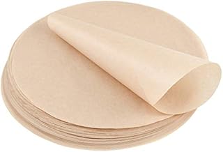 Irich 100Pcs Round Parchment Paper, 8 Inch Non-Stick Greaseproof Baking Paper for Grill Cook Steam, Air Fryers Liners, Cake Tin Liners, Wax Discs for jam Jars