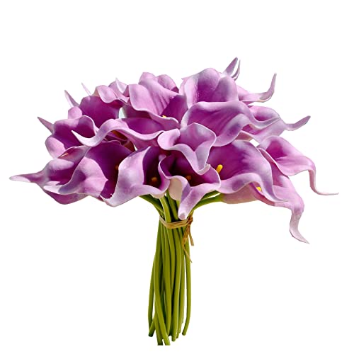 Mandy's 20Pcs Lilac Flowers Artificial Calla Lily Silk Flowers 13.4" For Easter Day Home Kitchen & Wedding #TOP1