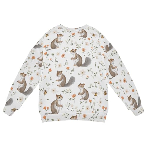 JUNZAN Beauty Squirrel White Kids Boys Hooded Sweatshirt Crewneck Tops Clothing Shirts Athletic 4T2