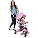 Radio Flyer Toddler Tricycle Bike and Stroller with Adjustable Seat, for 9 Months to 5 Years Old, Pink - Compact and Lightweight Pram Trike for Toddlers