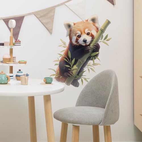 Vinilo Decorativo Pared Panda Rojo Removible Impermeable miniatura 3