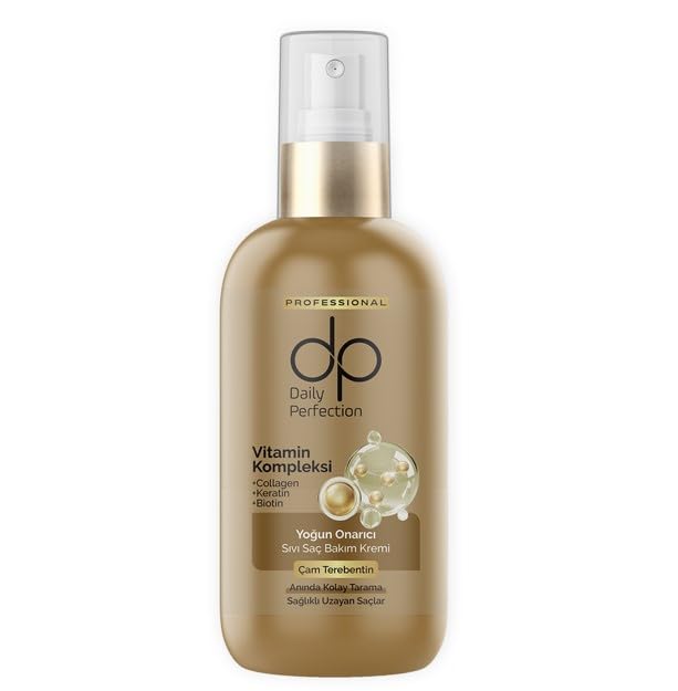 dp Daily Perfection Çam Terebentin Sıvı Saç Bakım Kremi 200 ml - Keratin, Biotin ve Kolajen İçerikli Durulanmayan Onarıcı Bakım, Zayıf ve Yıpranmış Saçlar İçin
